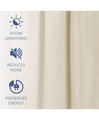 Chenille Solid Room Darkening Back Tab Curtain Panel, 52"×84"