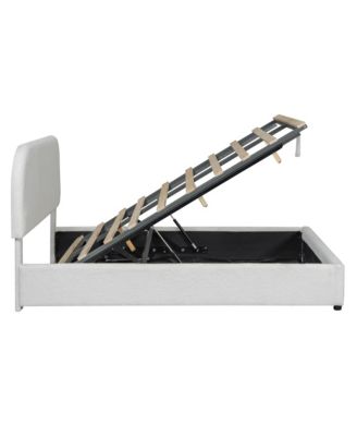 Streamdale Teddy Fleece Platform Bed with Hydraulic Storage