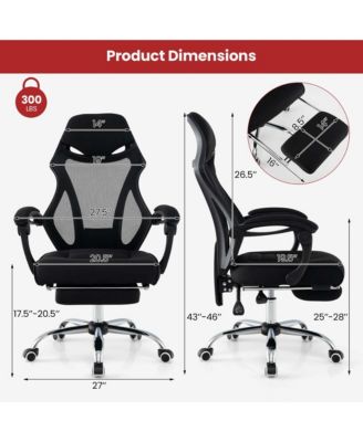 Ergonomic Mesh Office Chair with Footrest Height-Adjustable & Tilting Backrest