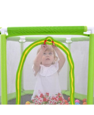 55" Toddlers Trampoline with Safety Enclosure Net & Balls