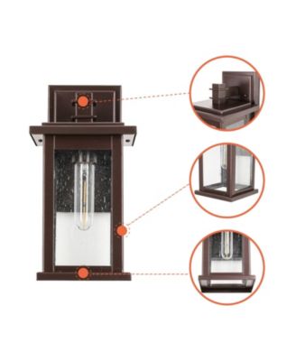 1 Set Oil Rubbed Bronze not Motion Sensing Outdoor Hardwired Wall Lantern Sconce with No Bulbs Included