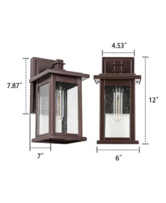 1 Set Oil Rubbed Bronze not Motion Sensing Outdoor Hardwired Wall Lantern Sconce with No Bulbs Included