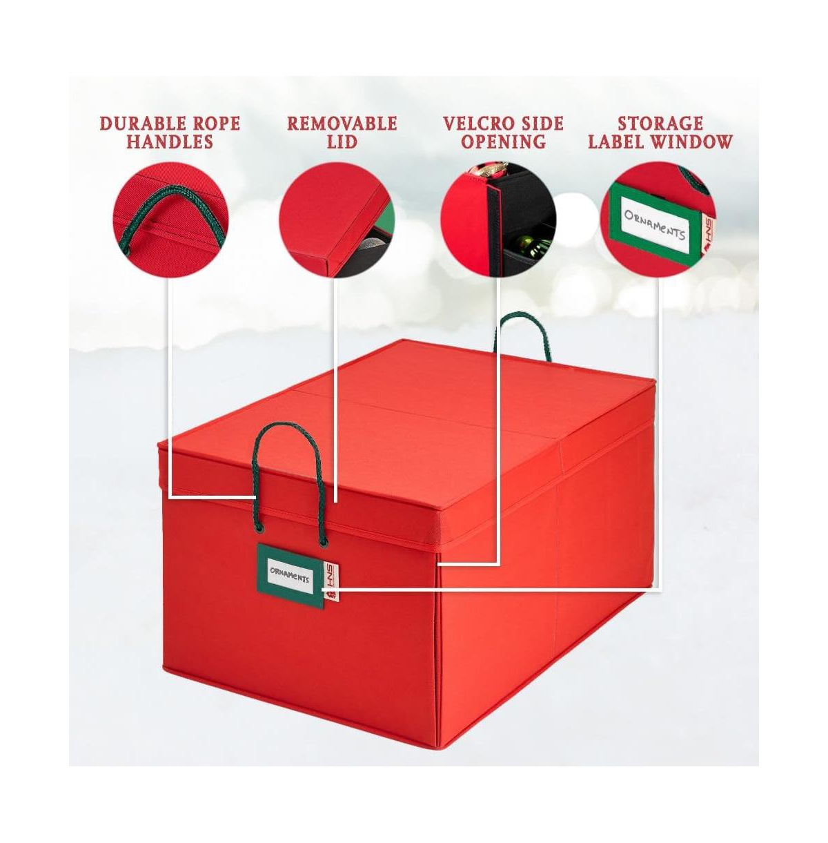 Florida Brands Christmas Ornament Storage Box with Dividers and 3 Removable Trays Stores up to 72-4