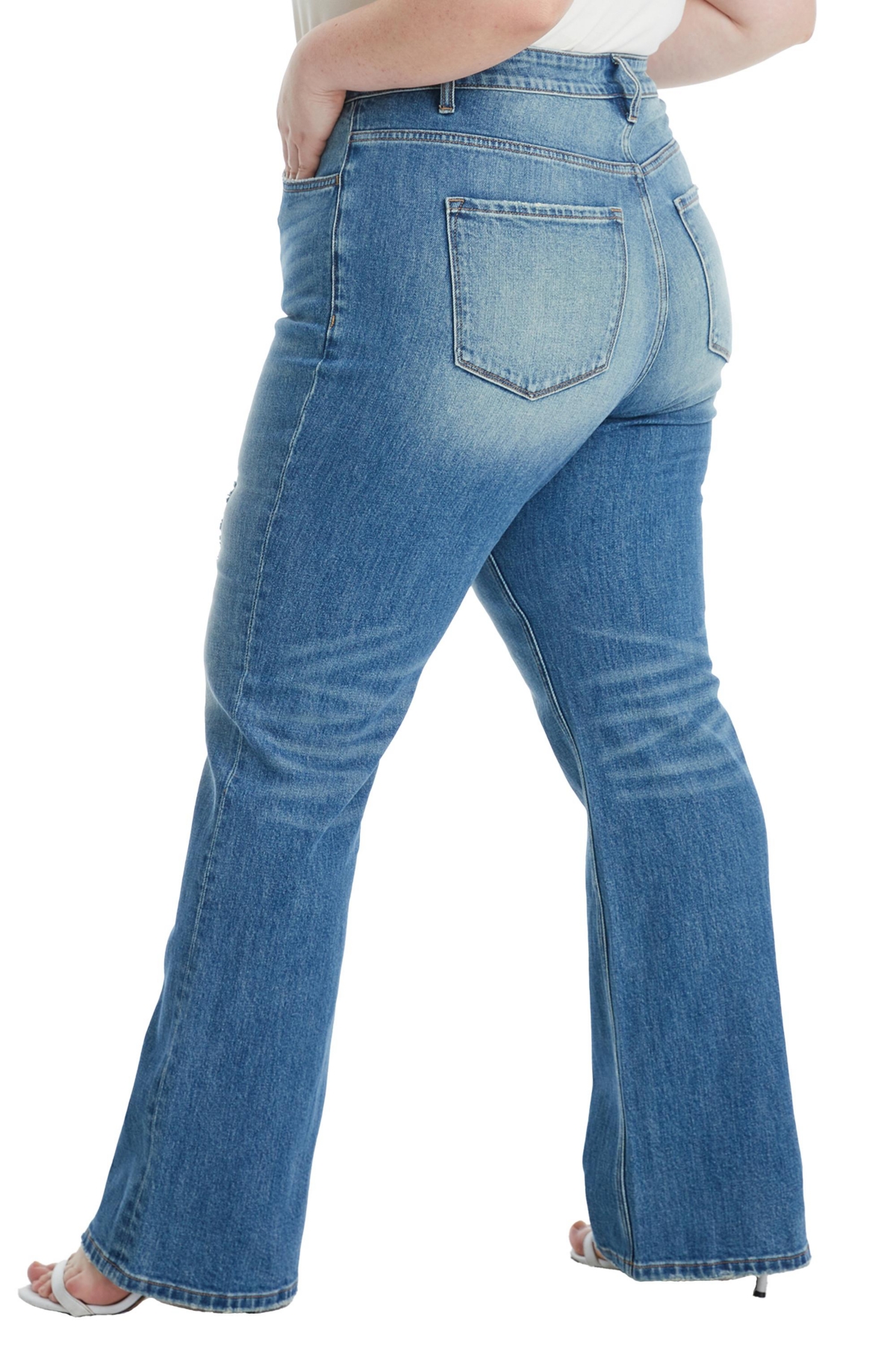 Bayeas Plus Size Super High Rise Bootcut Jeans In Retro