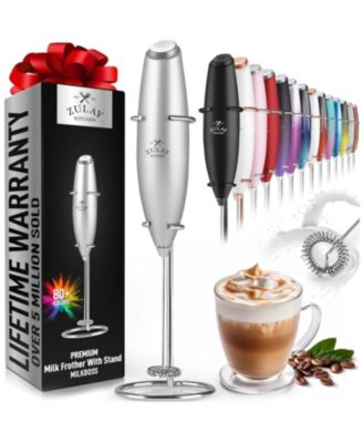 Handheld Milk Frother Stainless Steel Single Whisk with Stand