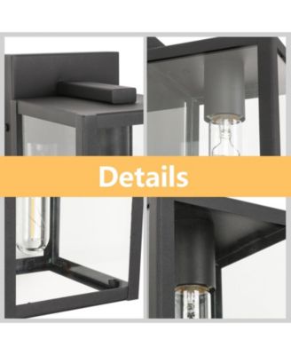 Black Not Motion Sensing Outdoor Hardwired Wall Lantern Sconce with No Bulbs Included