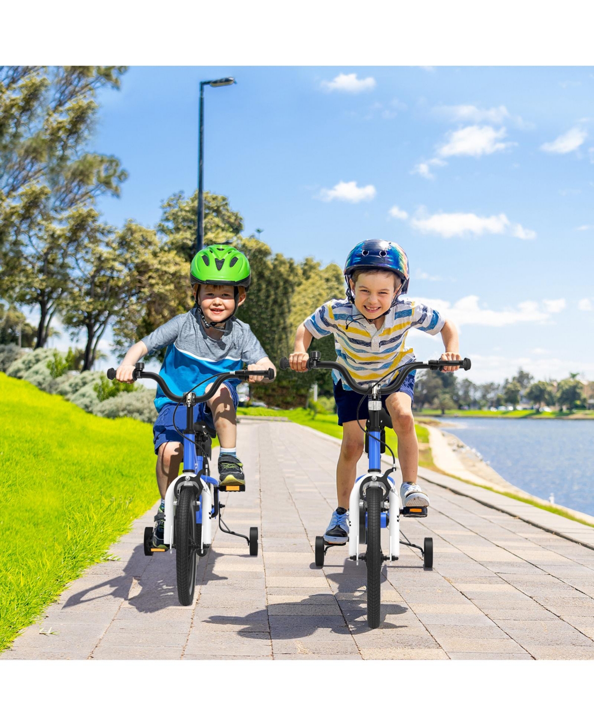 Hongge Kids Bike with 2 Training Wheels for 3-5 Years Old