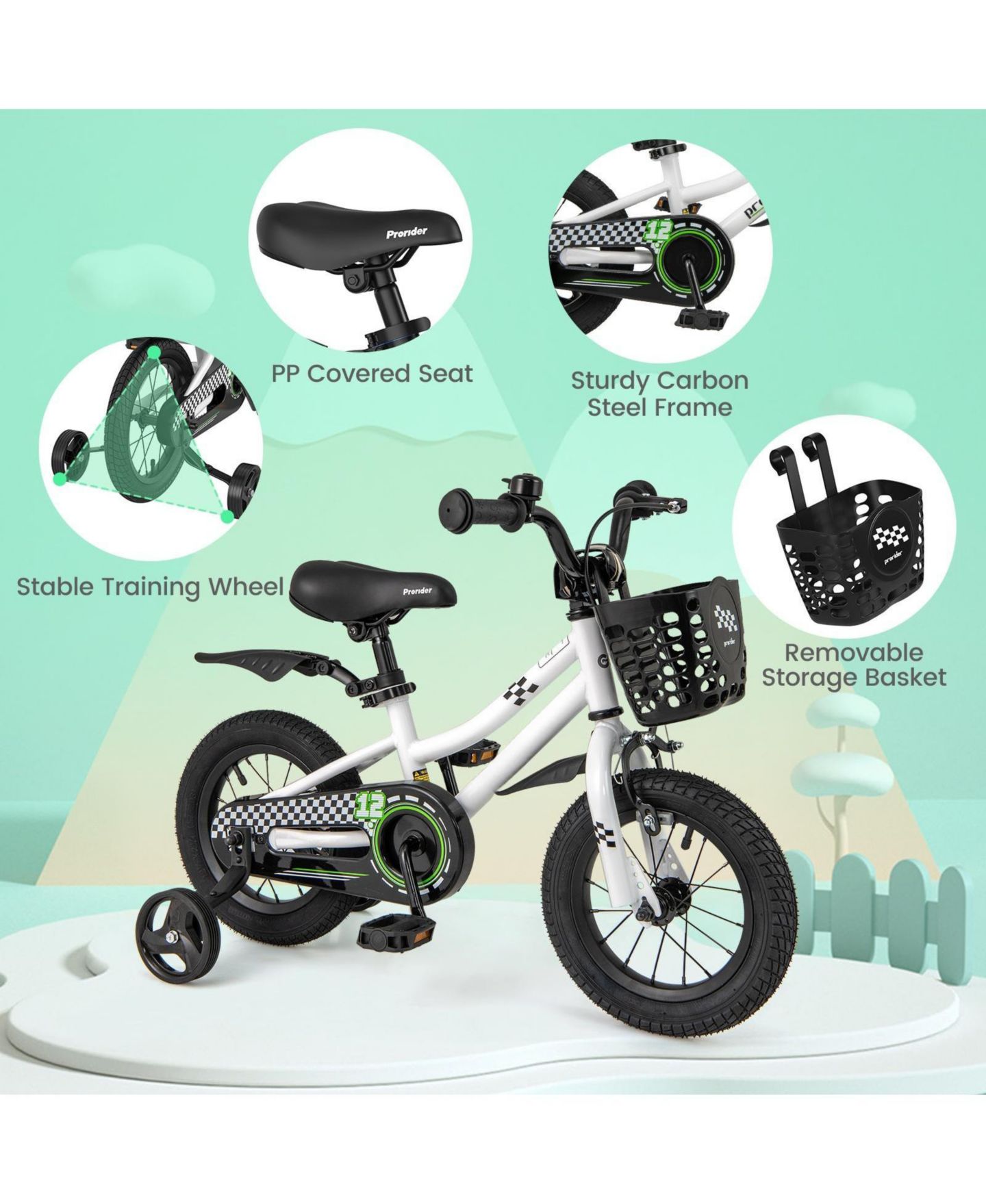 Детская игрушка HONGGE 12-Inch Kids' Bike with Training Wheels, Ages 3-4 — фото 3