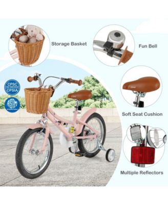 16-Inch Kids' Retro Bike with Adjustable Height and Basket for Ages 4-7