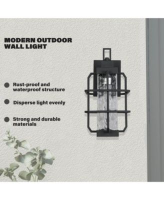 Dusk to Dawn Outdoor Hardwired Wall Lantern Sconce with No Bulbs Included