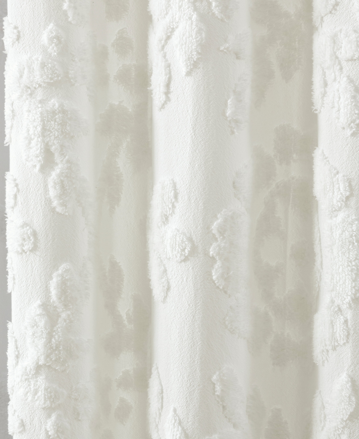 Peri Home Chenille Laurel Cotton Shower Curtain, 72" X 72" In White