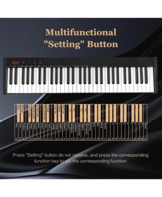 61-Key Portable Electronic Keyboard Piano Complete Digital Piano Set with Stand and Stool