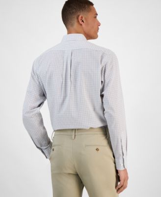 Men's Long Sleeve Button-Front Micro Check Dress Shirt, Exclusively at Macy's