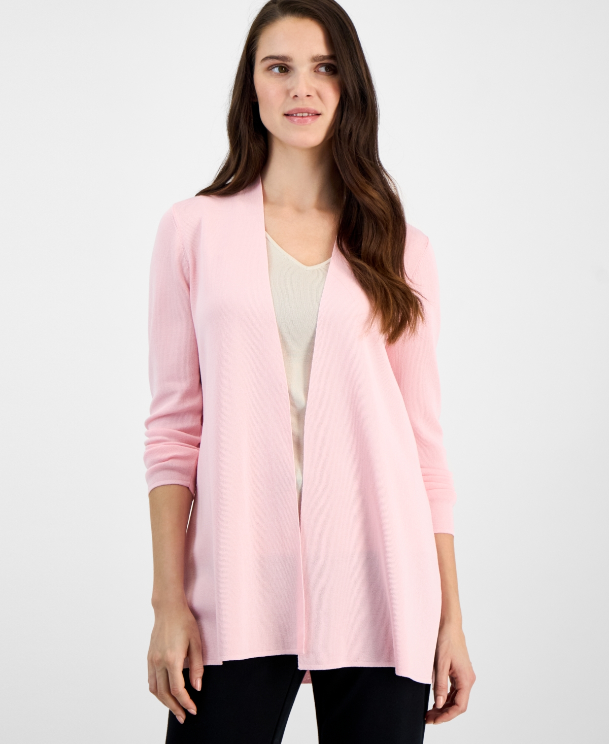 Women's Napa Fine Rib Pocket Cardigan - Peony Pink