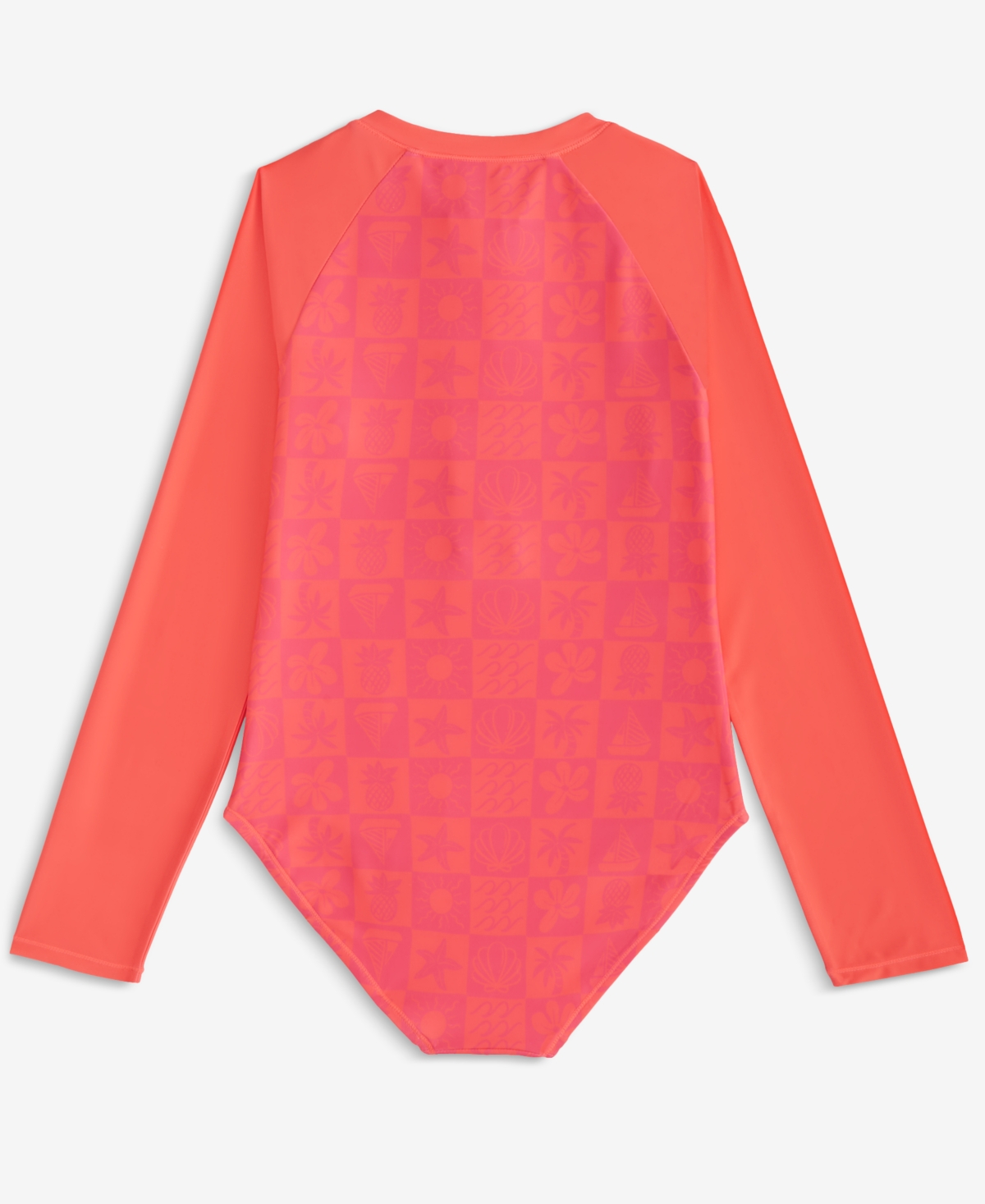 Epic Threads Big Girls Beachy Check Zip-up, Long-sleeve Rash Guard, Exclusively At Macy's In Razzle Pink