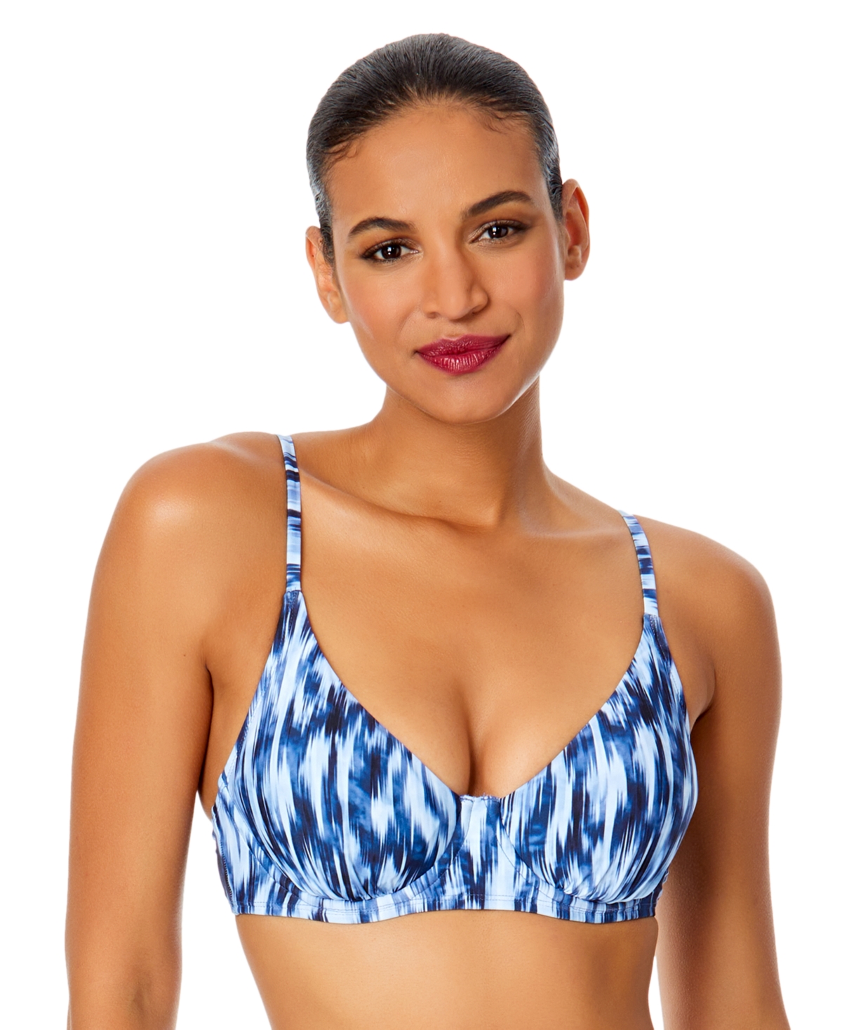 ANNE COLE WOMEN'S PRINTED UNDERWIRE BIKINI TOP 