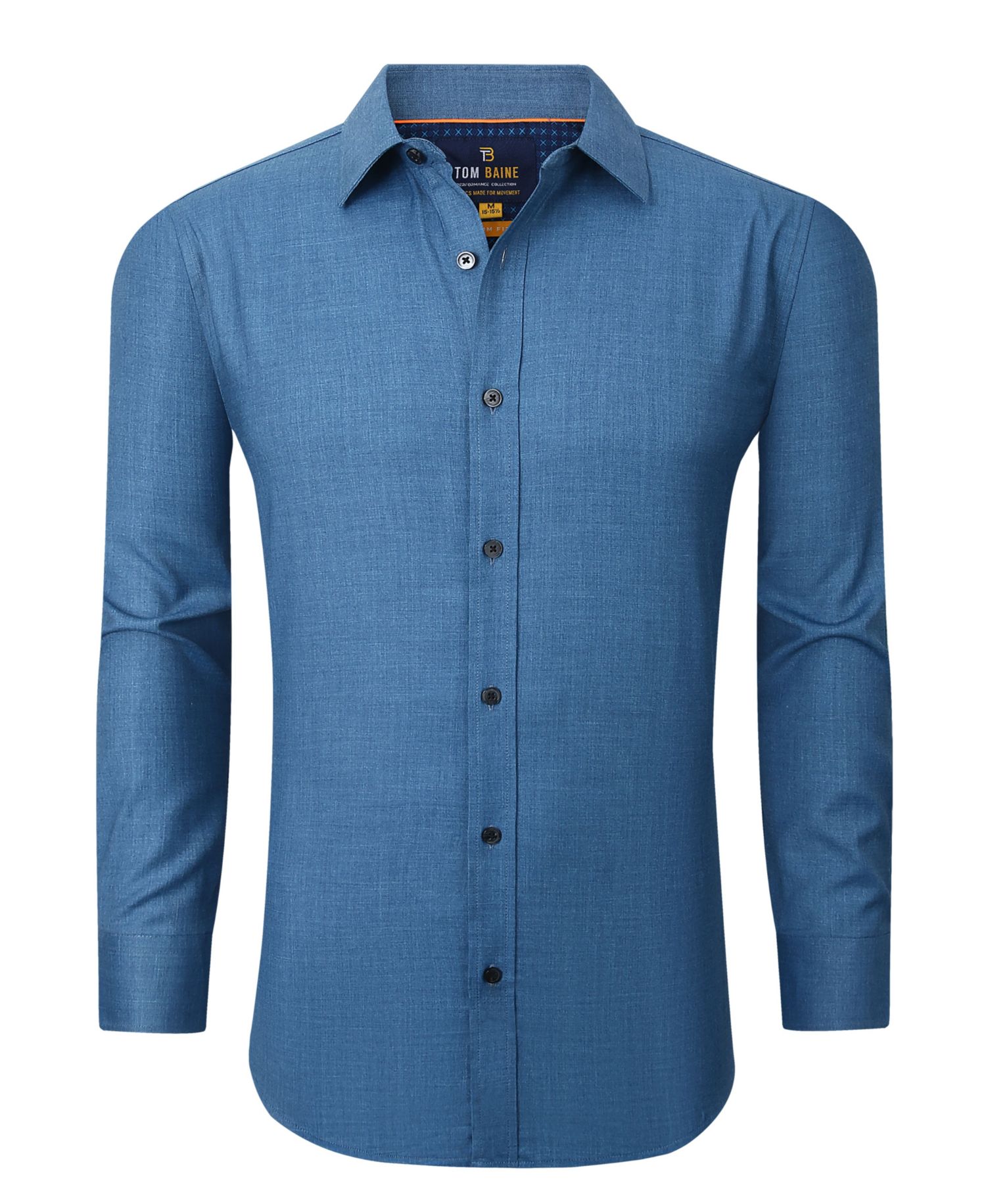 Men's Four-Way Stretch Denim Button Down Dress Shirt