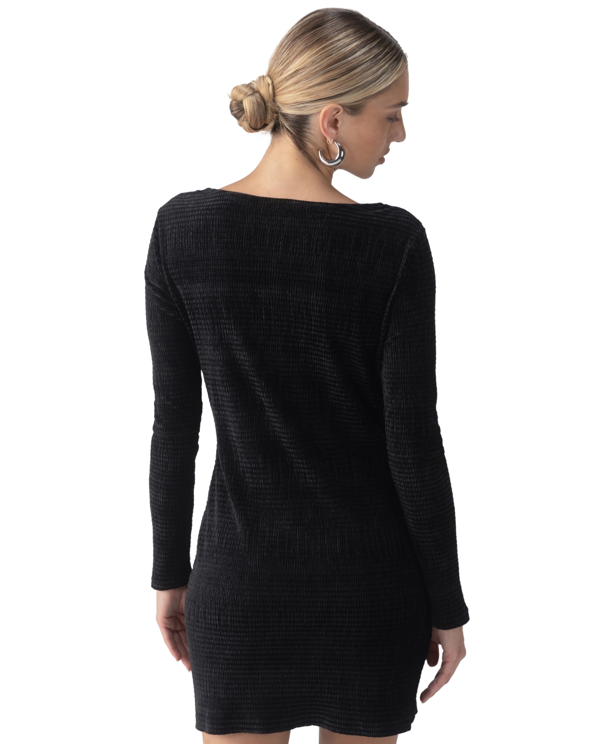 SANCTUARY WOMEN'S TEXTURED-VELVET ASYMMETRICAL DRESS 