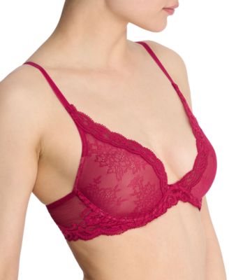 Women's Feathers Lace Contour Underwire Plunge Bra 730023