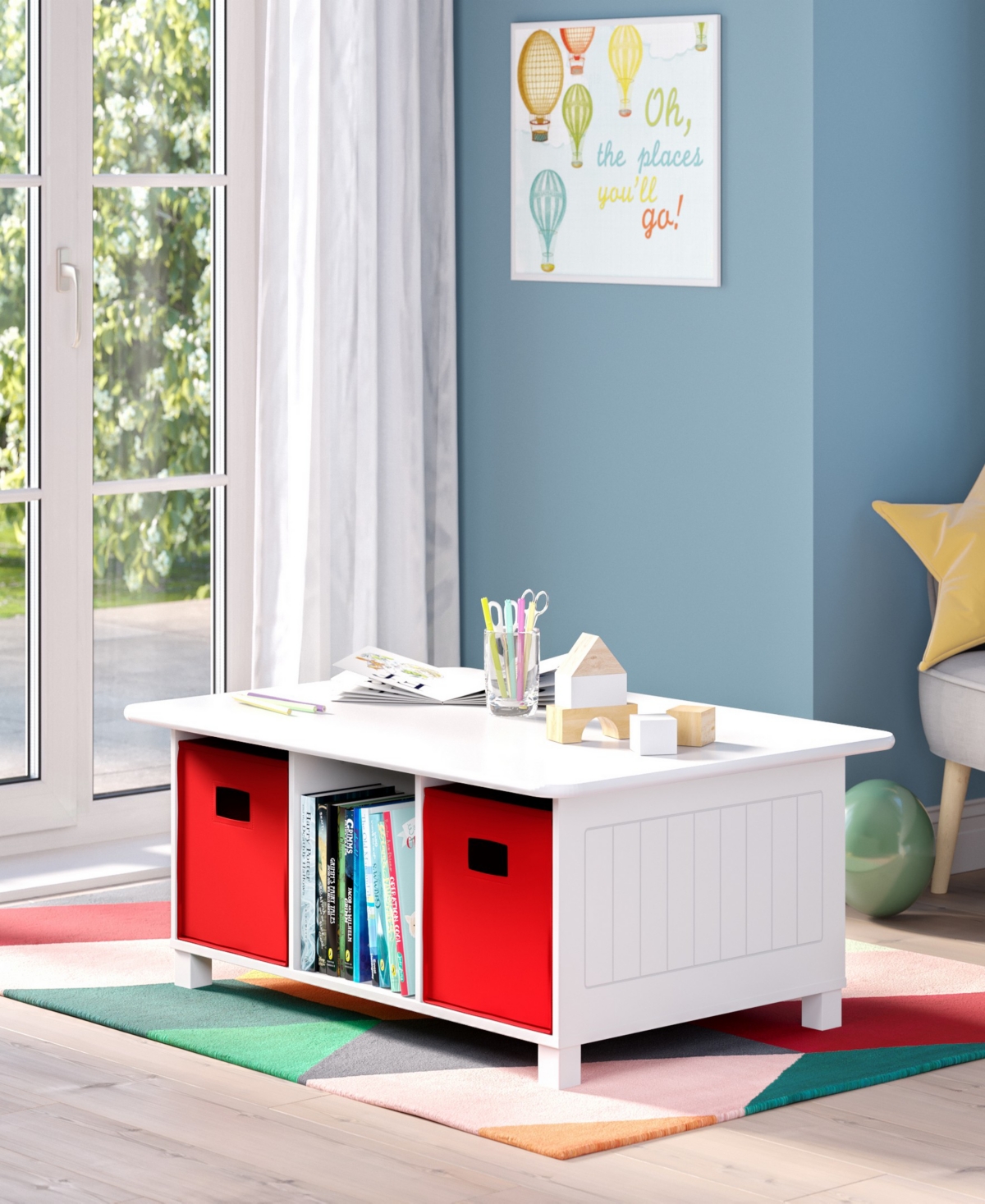 RiverRidge Home Kids 6 Cubby Storage Activity Table