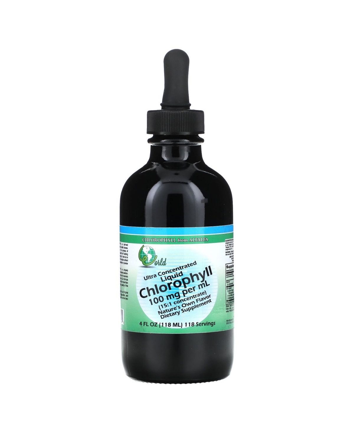 World Organic Ultra Concentrated Liquid Chlorophyll 100 mg - 4 fl (118 ml)