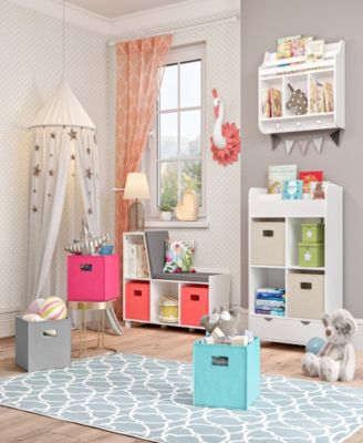 Book Nook Collection Kids Cubby Storage Cabinet with Bookrack