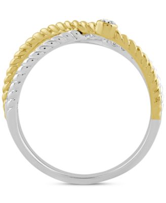 Diamond Crossover Openwork Statement Ring (1/3 ct. t.w.) in 10k Two-Tone Gold 