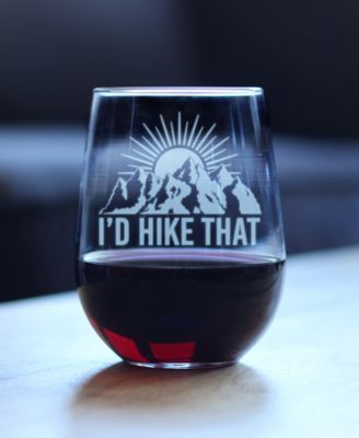 I'd Hike That Stemless Wine Glass