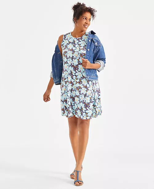 women's printed sleeveless flip-flop dress, exclusively at macy's