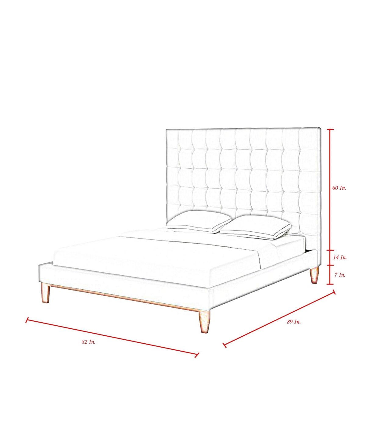 Inspired Home Telford Linen Button Tufted Platform Bed King Size