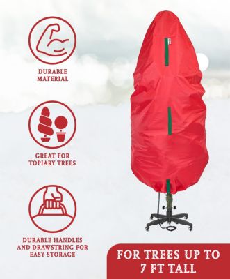 Upright Christmas Tree Storage Bag For Topiary and Holiday Tree up to 7 ft Tall