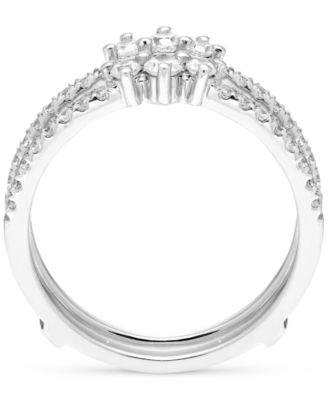 Diamond Double Row Enhancer Guard Ring (1/2 ct. t.w.) in 14k White Gold