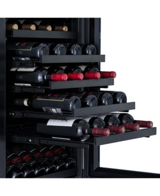 ESTATE 24" Dual Zone Wine & Beverage Fridge – 175 Can Capacity, Black Stainless Steel, Built-In Drawer Cooler with Full Extension Shelves