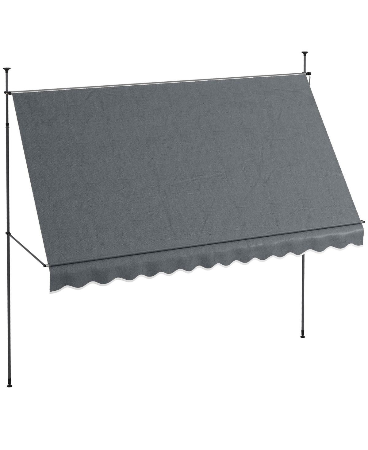 11.5' x 4' Retractable Awning, Non-Screw, Dark - Dark gray