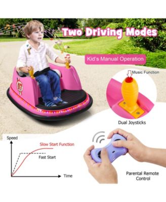 12V Kids' Electric Bumper Car with Flashing Lights for Toddlers