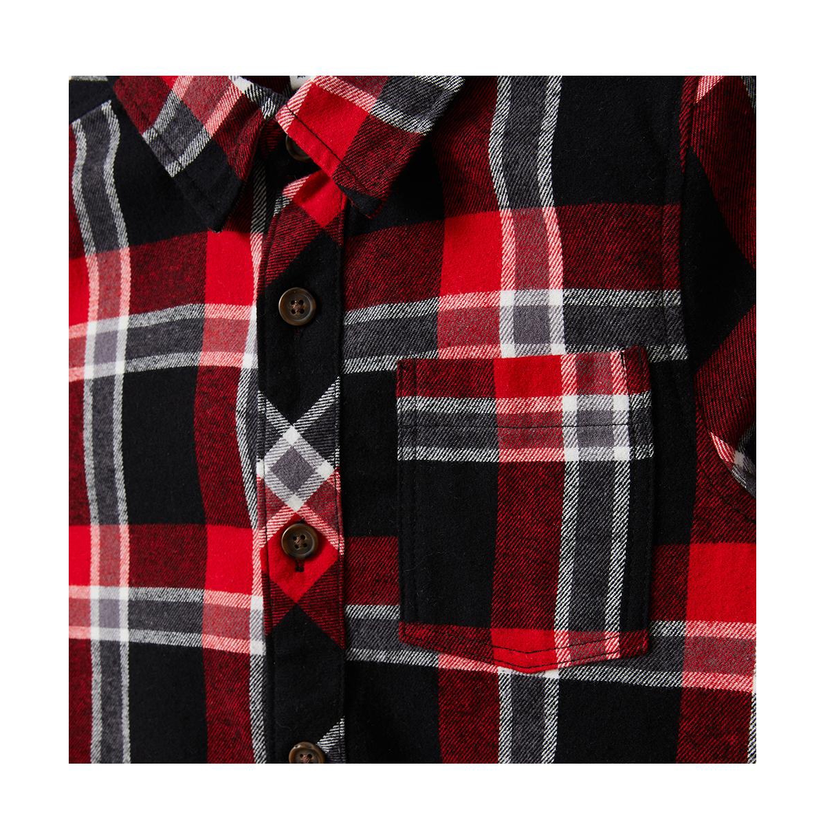 Cotton On Boys Rugged Long Sleeve Shirt -varsity red plaid