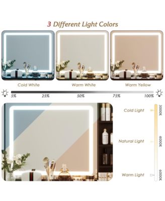 Vanity Desk, Makeup Vanity with Adjustable LED Lighted Sliding Mirror, Charging Station, Vanity Table with 5 Drawers