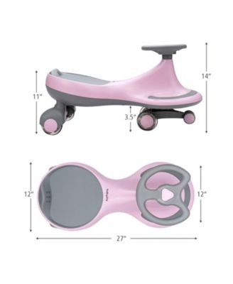 Wiggle Car Ride-on Toy with Flashing Wheels-Pink