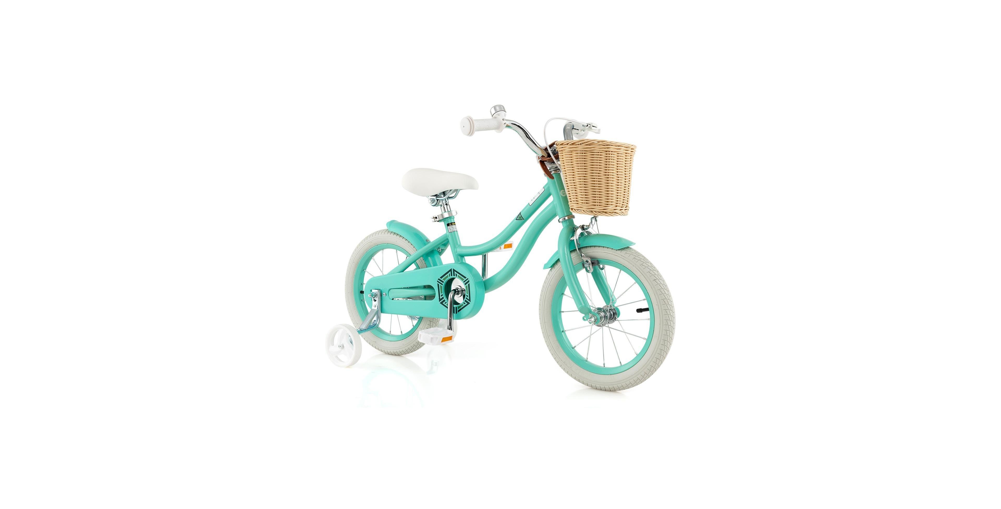Hongge 14-Inch Kids Bike Adjustable with Training Wheels for 3-5 Years Old