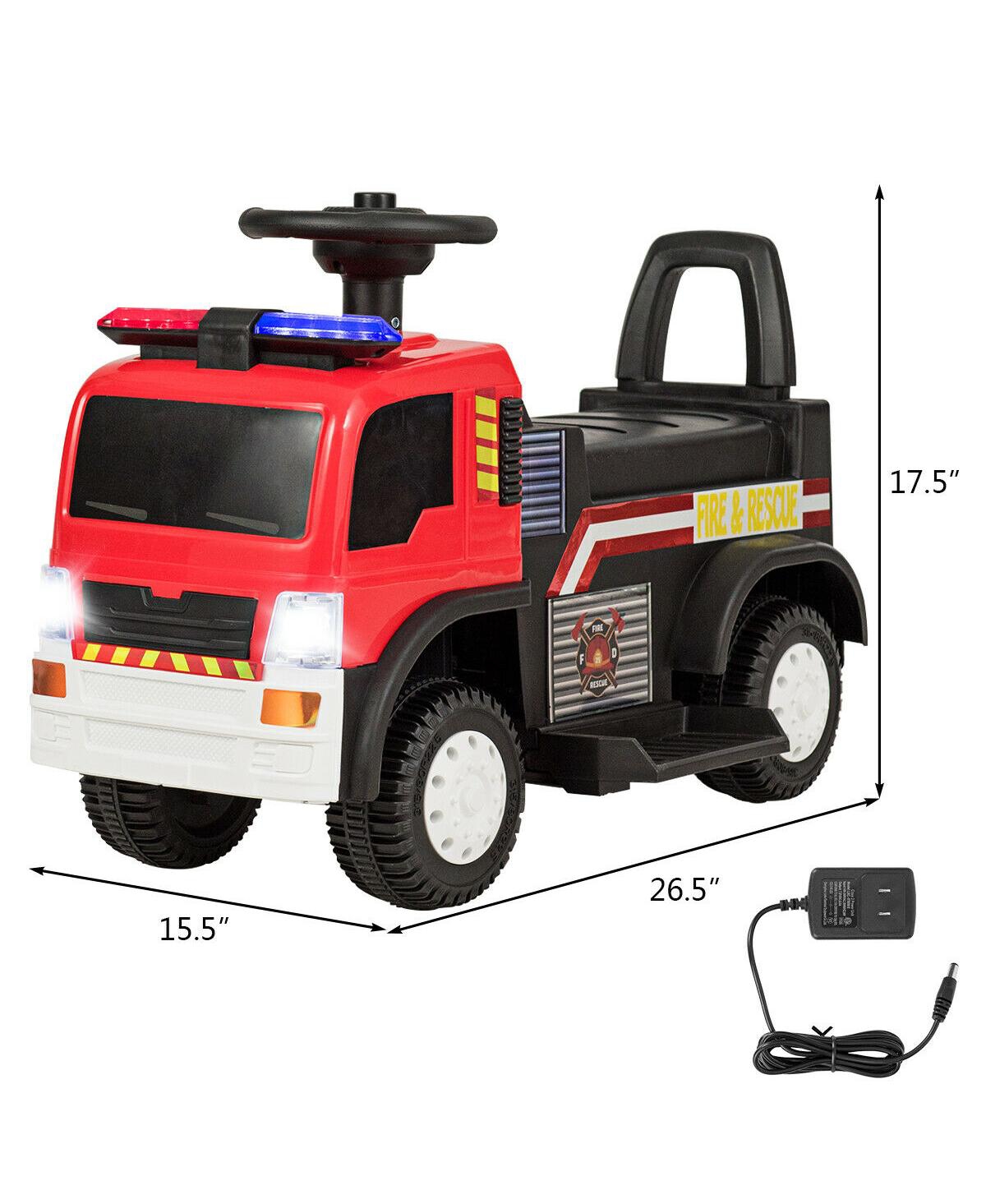 Hongge Kids 6V Battery Powered Electric Ride On Fire Truck