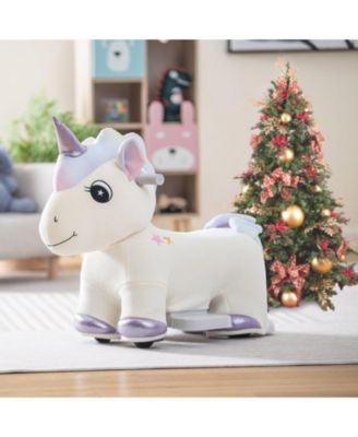 6V Electric Animal Ride-On Toy with Music and Handlebars