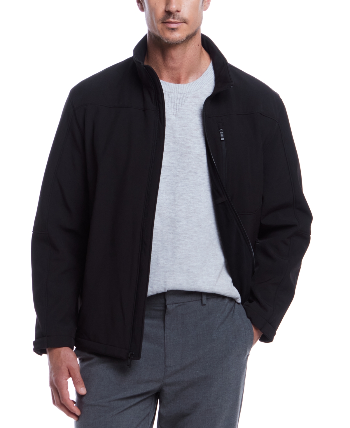 Weatherproof Men's Soft Shell Jacket In Black