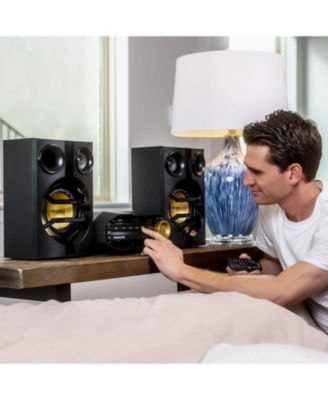 Mini Hifi Stereo System with Bluetooth, CD Player, USB Direct, and FM Radio - High-Power Compact Sound System for Home