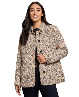 Jones New York - Petite Quilted Paisley Button-Front Jacket