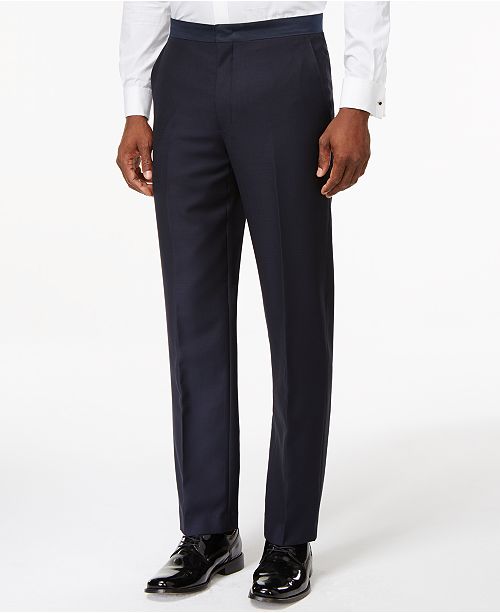 Ryan Seacrest Distinction Navy Modern-Fit Tuxedo Pants & Reviews ...