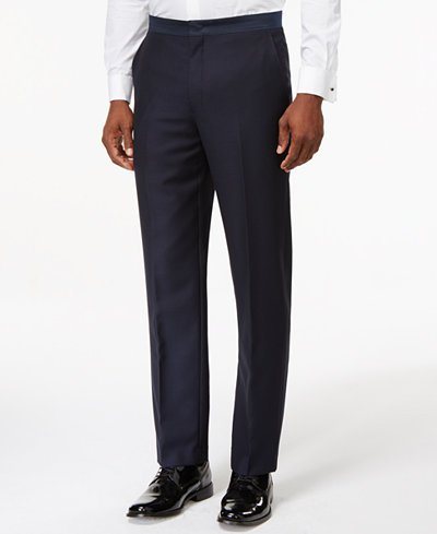 Ryan Seacrest Distinction Navy Modern-Fit Tuxedo Pants