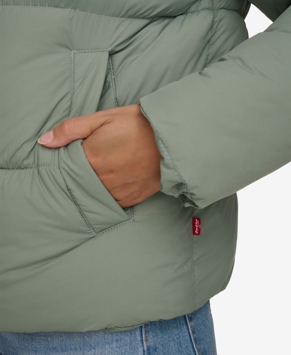 Levi's Women's Western Puffer Jacket In Lily Pad