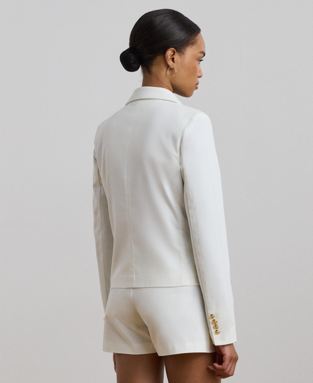 Lauren Ralph Lauren Women's Double-Breasted Canvas Cropped Blazer