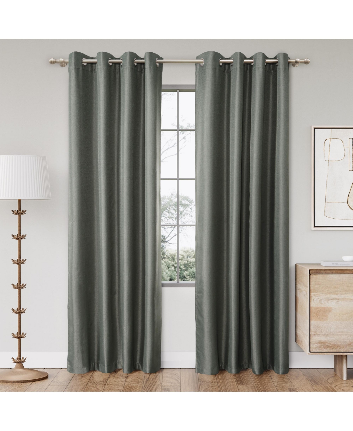 Awesome Home Textured 100% Blackout Grommet Curtains Pair(2 panels), 52