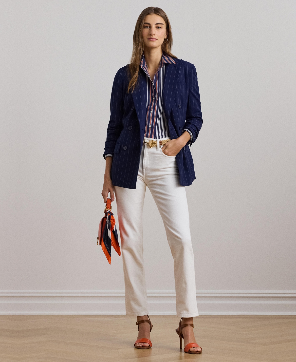 Lauren Ralph Lauren Women's Classic-Fit Striped Broadcloth Shirt -White